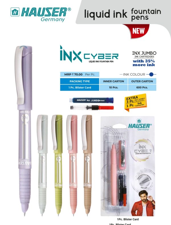 Hauser INX Cyber Liquid Ink Fountain Pens - 10